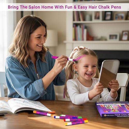Desire Deluxe Hair Chalk for Girls - 10 Temporary Non-Toxic Washable Hair Color Pens for Kids Avelisse