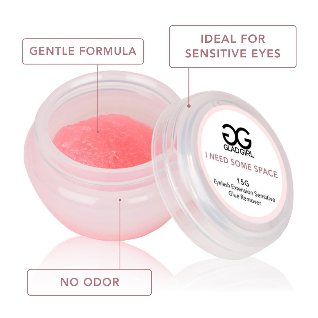 Gentle Eyelash Extension Cream Glue Remover for Sensitive Skin – 15g | GladGirl - görsel 3