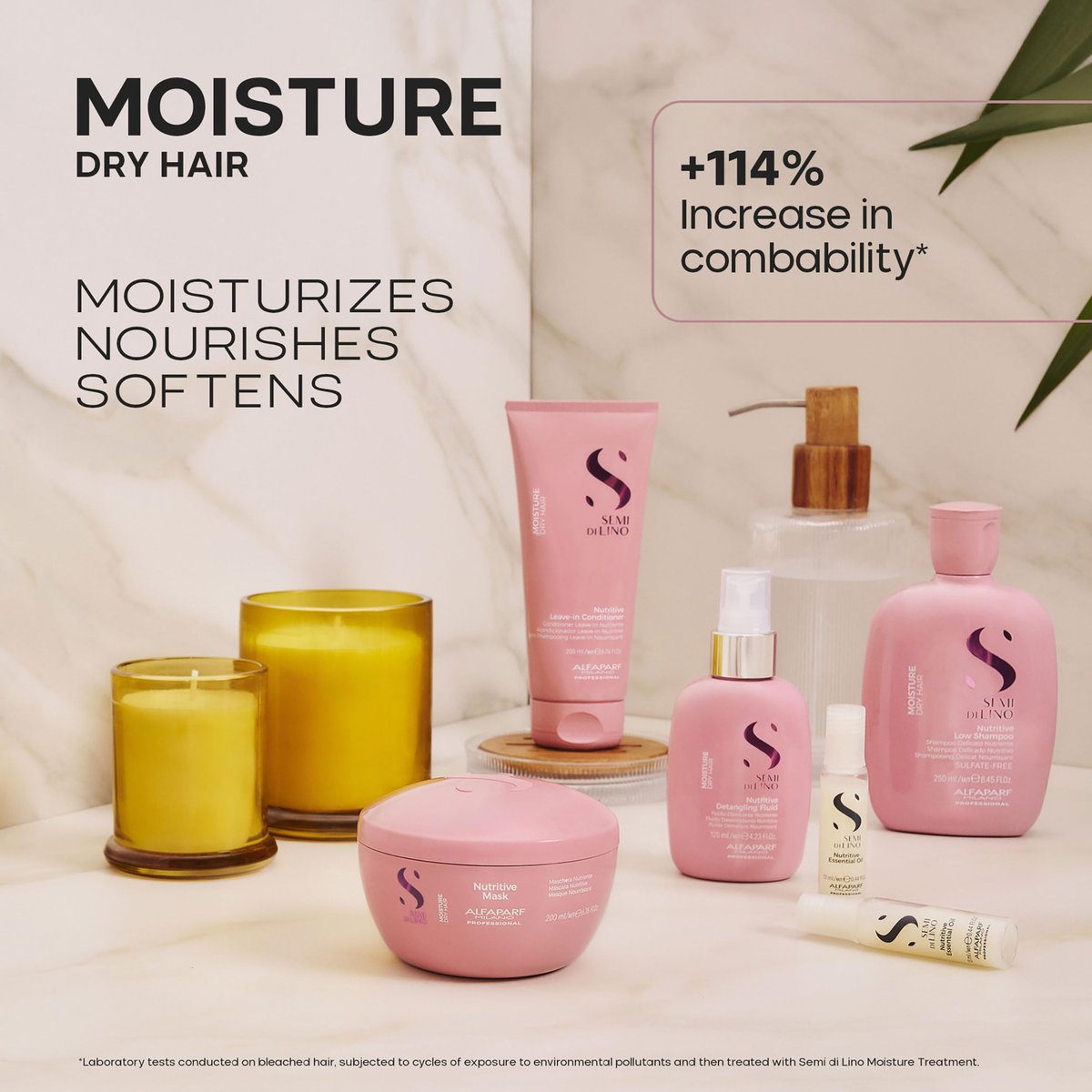 Alfaparf Milano Semi Di Lino Moisture Nutritive Essential Hair Oil for Dry Hair - Nourishes, Softens and Hydrates - 6 Vials - Color Safe - Professional Salon Quality - 2.64 fl. oz. - görsel 11