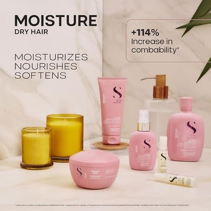 Alfaparf Milano Semi Di Lino Moisture Nutritive Essential Hair Oil for Dry Hair - Nourishes, Softens and Hydrates - 6 Vials - Color Safe - Professional Salon Quality - 2.64 fl. oz.
