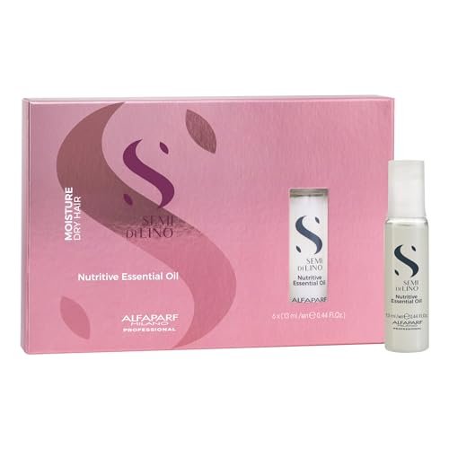 Alfaparf Milano Semi Di Lino Moisture Nutritive Essential Hair Oil for Dry Hair - Nourishes, Softens and Hydrates - 6 Vials - Color Safe - Professional Salon Quality - 2.64 fl. oz. - görsel 2