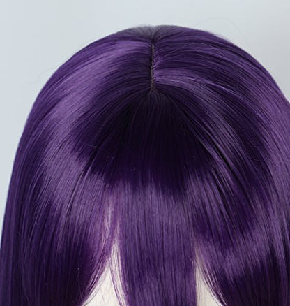 Linfairy Long Purple Wig 85CM - Women's Halloween Cosplay Wig