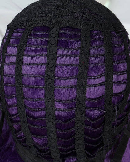 Linfairy Long Purple Wig 85CM - Women's Halloween Cosplay Wig