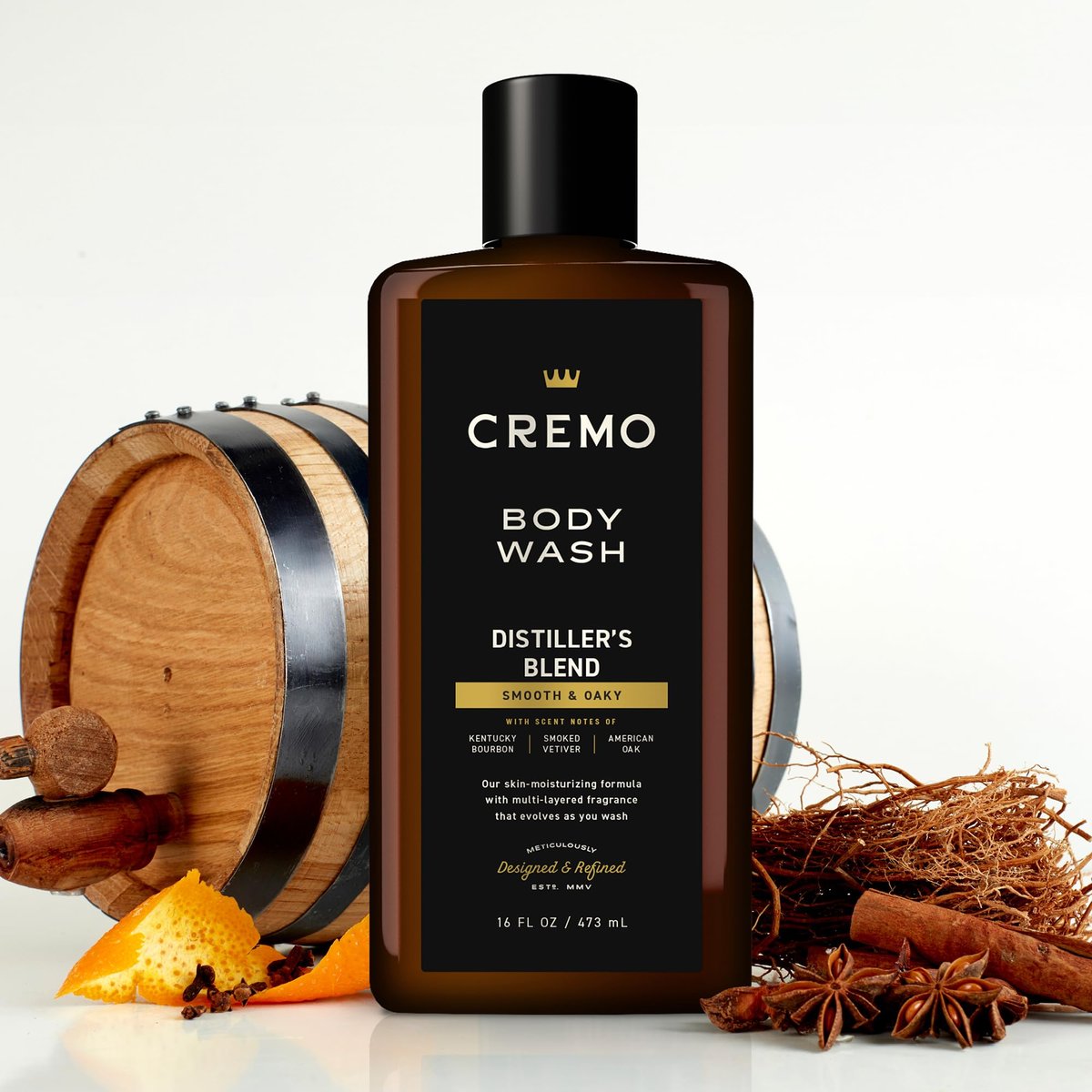Cremo Body Wash for Men - Kentucky Bourbon, Smoked Vetiver & American Oak - 16 Fl Oz - görsel 3