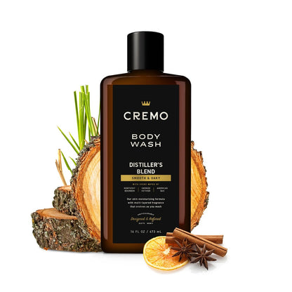 Cremo Body Wash for Men - Kentucky Bourbon, Smoked Vetiver & American Oak - 16 Fl Oz