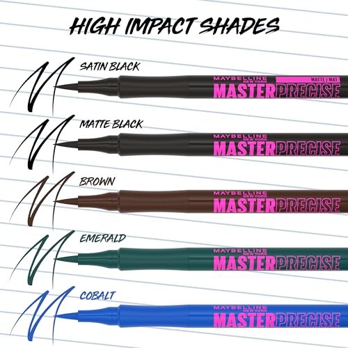 Maybelline Eyestudio Master Precise All Day Waterproof Liquid Eyeliner - Black, 0.03 Fl Oz - görsel 9