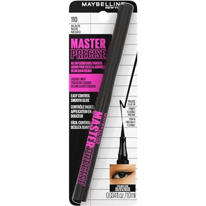 Maybelline Eyestudio Master Precise All Day Waterproof Liquid Eyeliner - Black, 0.03 Fl Oz