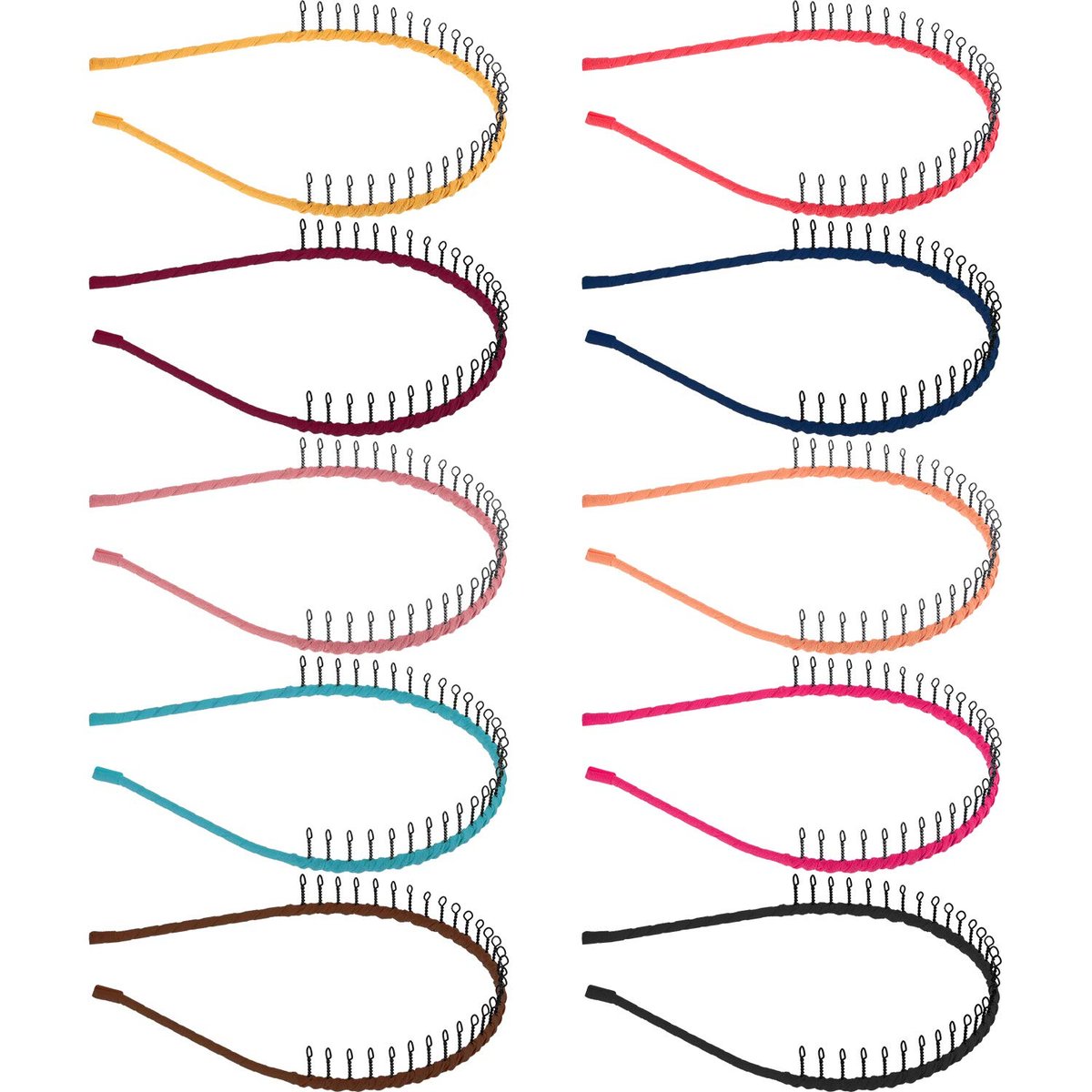 10-Piece Unisex Metal Hairband Set – Teeth Comb Headbands for Women, Men & Girls - görsel 6