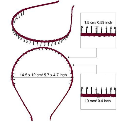 10-Piece Unisex Metal Hairband Set – Teeth Comb Headbands for Women, Men & Girls