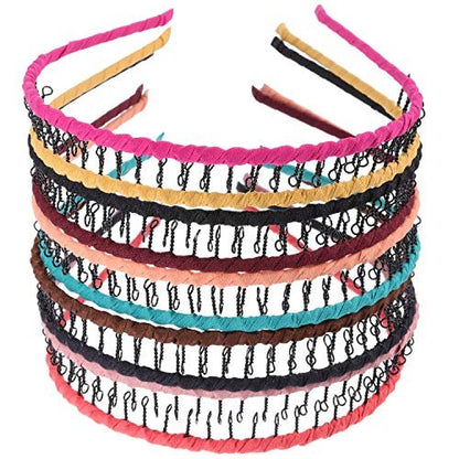 10-Piece Unisex Metal Hairband Set – Teeth Comb Headbands for Women, Men & Girls
