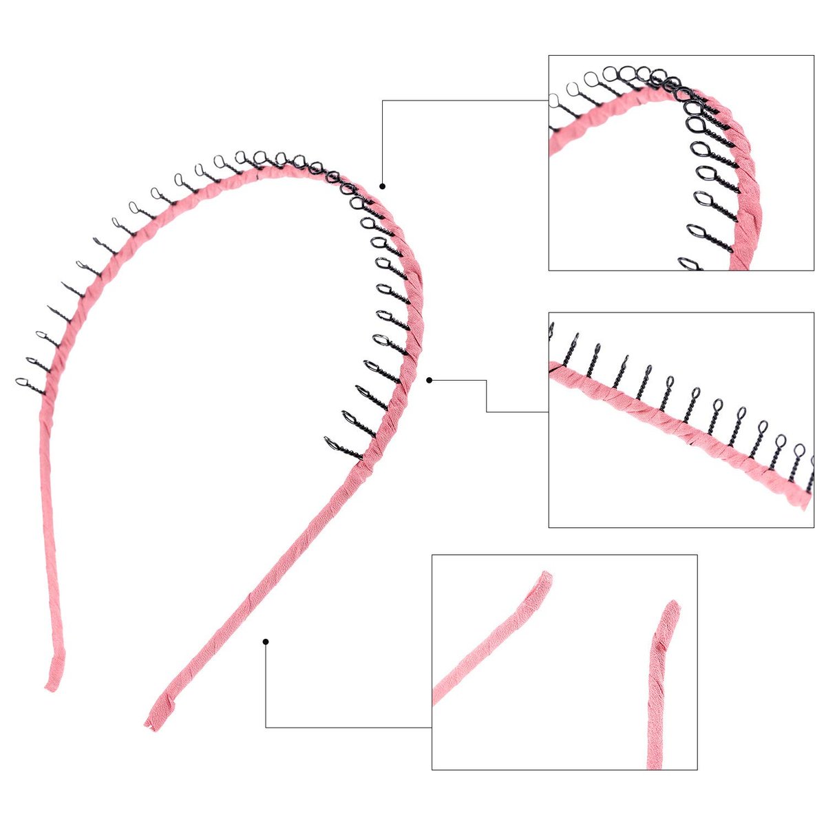 10-Piece Unisex Metal Hairband Set – Teeth Comb Headbands for Women, Men & Girls - görsel 10