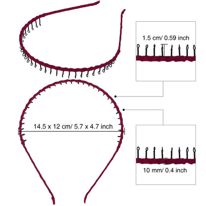 10-Piece Unisex Metal Hairband Set – Teeth Comb Headbands for Women, Men & Girls