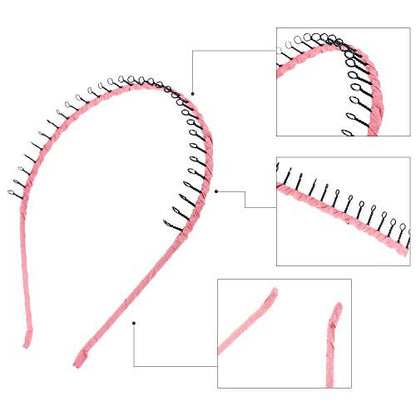 10-Piece Unisex Metal Hairband Set – Teeth Comb Headbands for Women, Men & Girls