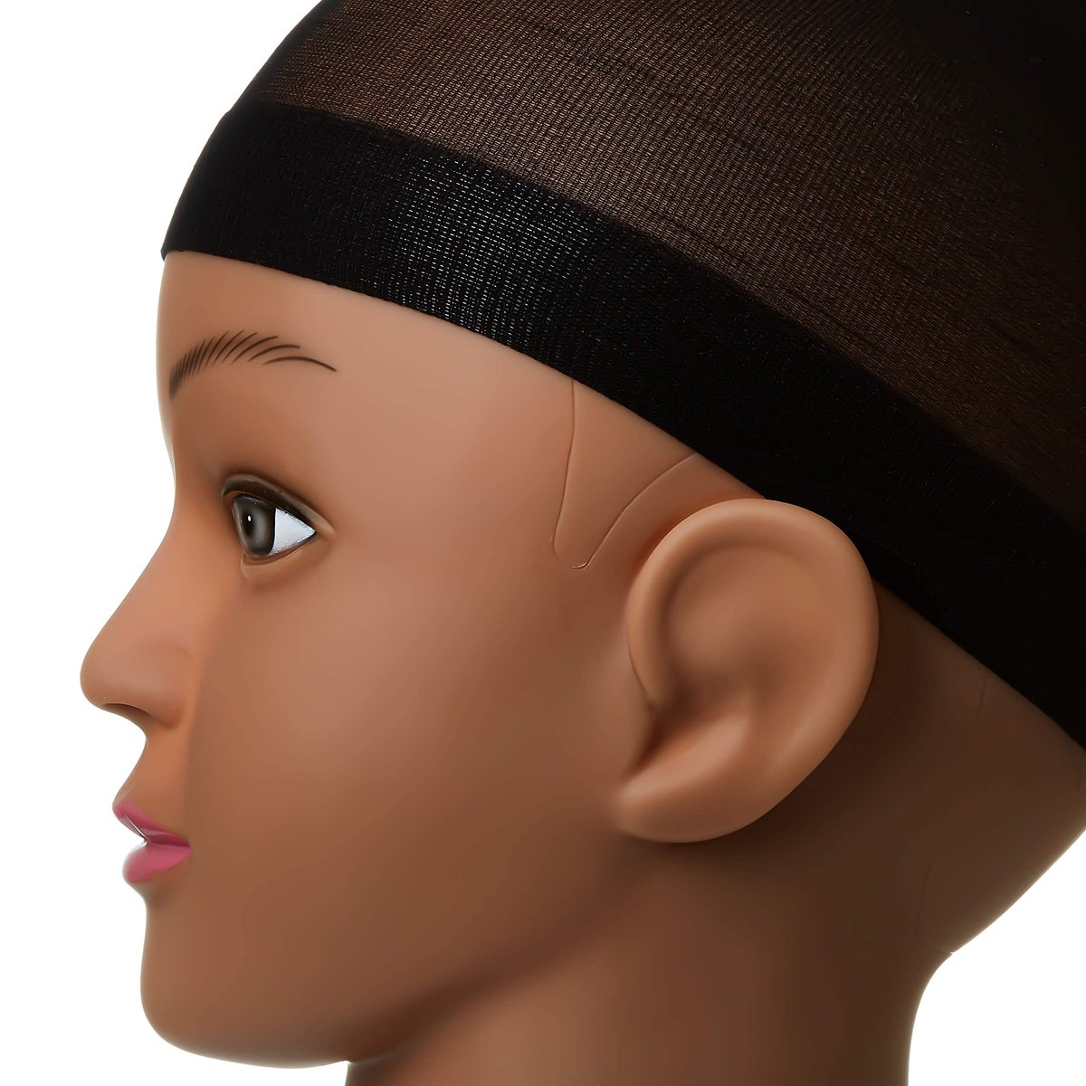 Red by Kiss Stocking Jumbo Wig Caps - 2 Pack, Black (High Temperature Fiber) - görsel 9