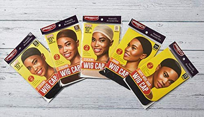 Red by Kiss Stocking Jumbo Wig Caps - 2 Pack, Black (High Temperature Fiber)