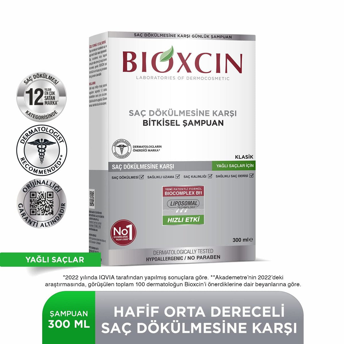 Bioxcin Anti-Hair Loss Shampoo for Oily Hair – 300 ml with Biocomplex B11 & Liposomes for Thicker, Fuller Hair - görsel 7