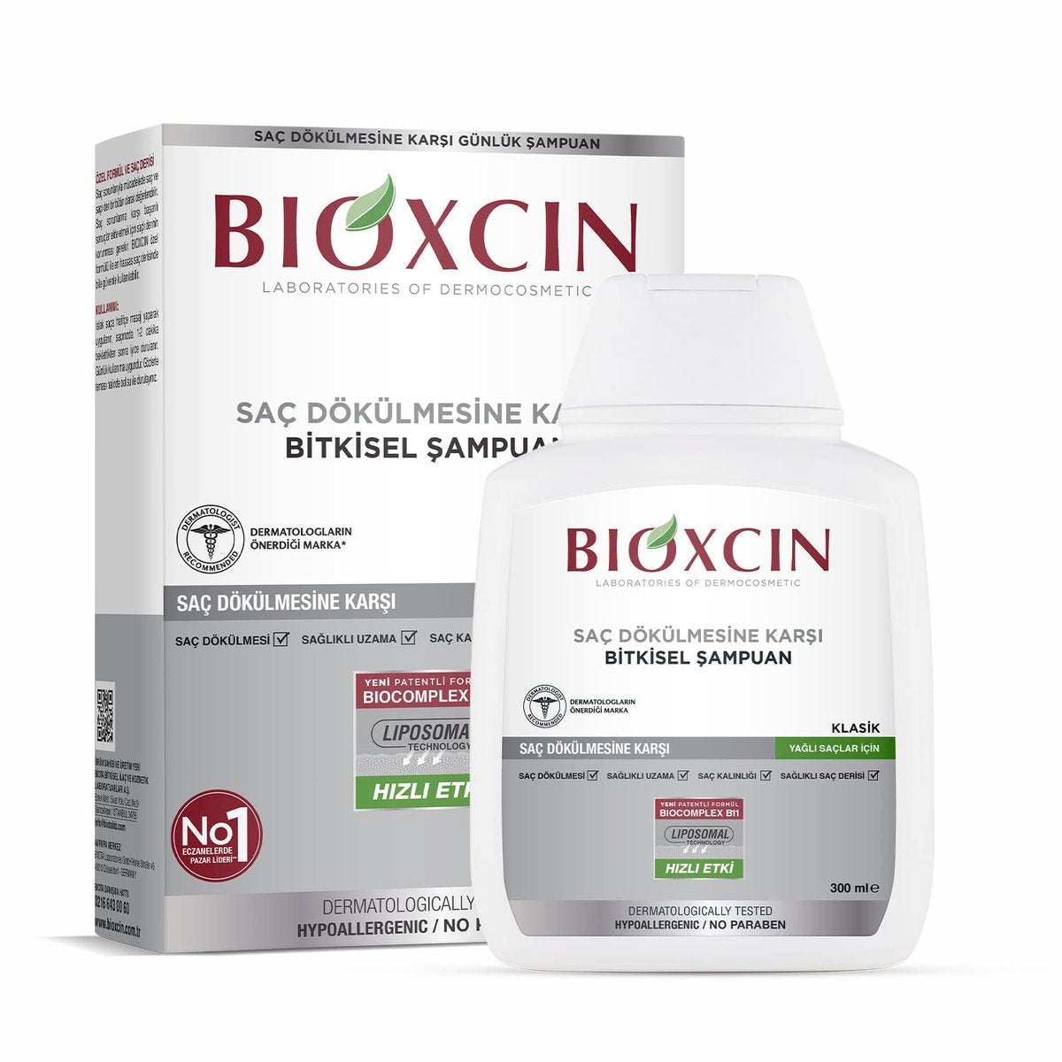 Bioxcin Anti-Hair Loss Shampoo for Oily Hair – 300 ml with Biocomplex B11 & Liposomes for Thicker, Fuller Hair - görsel 1