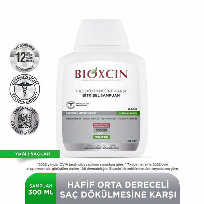 Bioxcin Anti-Hair Loss Shampoo for Oily Hair – 300 ml with Biocomplex B11 & Liposomes for Thicker, Fuller Hair
