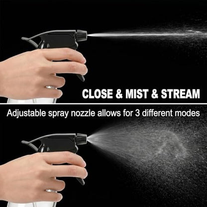Bekith 12 Pack 8 oz Empty Plastic Spray Bottles with Black Trigger Sprayers - Adjustable Nozzle from Fine Mist to Stream - Refillable for Cleaning, Hair, Plants, and More
