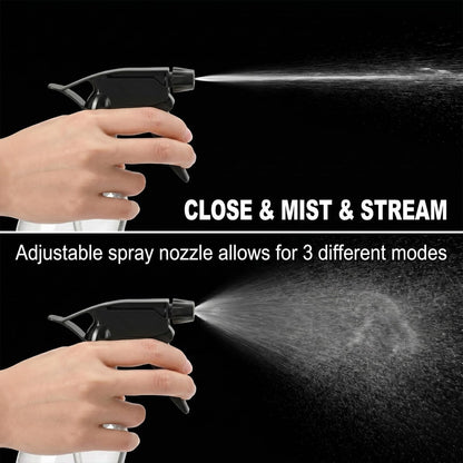 Bekith 12 Pack 8 oz Empty Plastic Spray Bottles with Black Trigger Sprayers - Adjustable Nozzle from Fine Mist to Stream - Refillable for Cleaning, Hair, Plants, and More