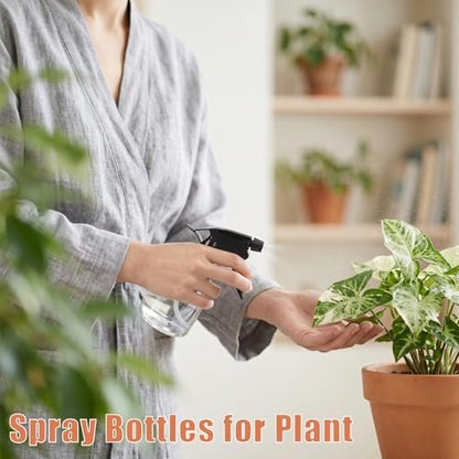 Bekith 12 Pack 8 oz Empty Plastic Spray Bottles with Black Trigger Sprayers - Adjustable Nozzle from Fine Mist to Stream - Refillable for Cleaning, Hair, Plants, and More
