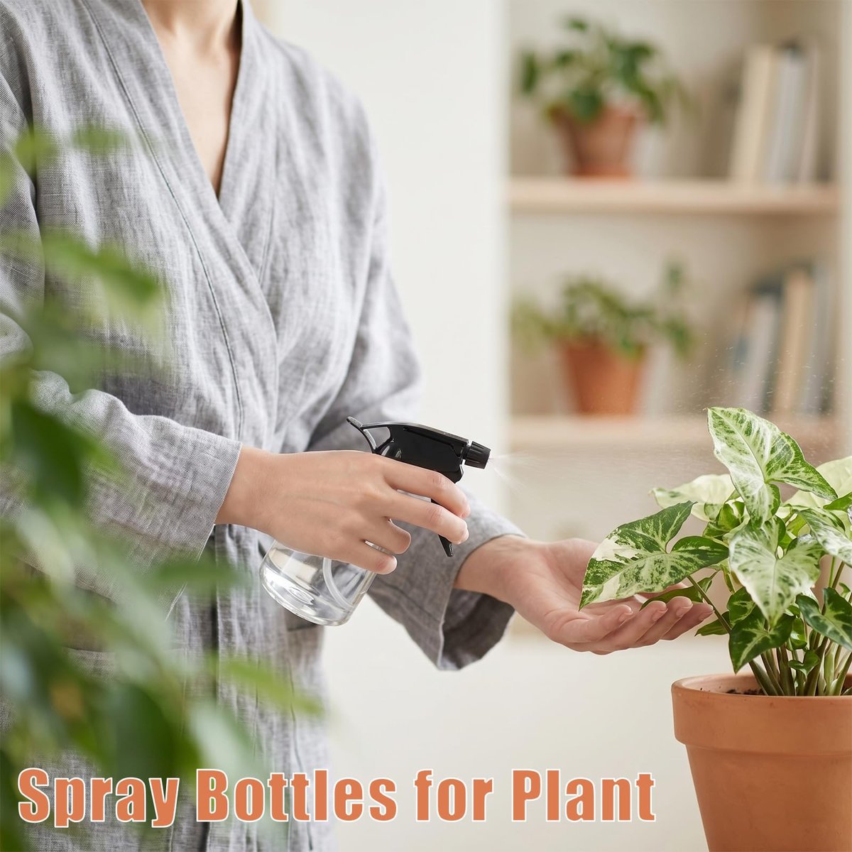 Bekith 12 Pack 8 oz Empty Plastic Spray Bottles with Black Trigger Sprayers - Adjustable Nozzle from Fine Mist to Stream - Refillable for Cleaning, Hair, Plants, and More - görsel 9