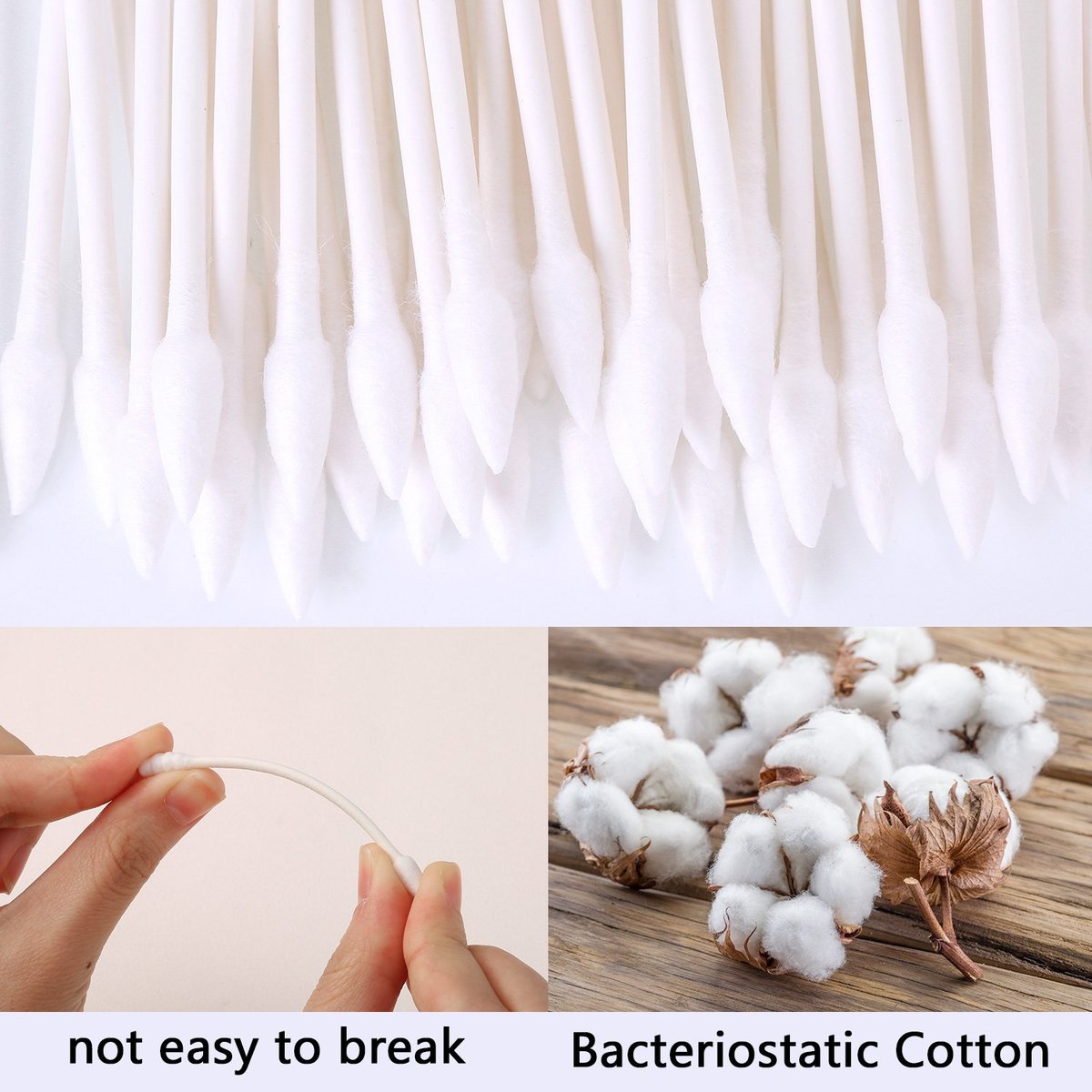 Pangda 400 Count Pointed Tip Cotton Swabs - Double Tips Cotton Buds with Paper Stick for Household Cleaning, Beauty Tools, Personal Care & Makeup - görsel 3