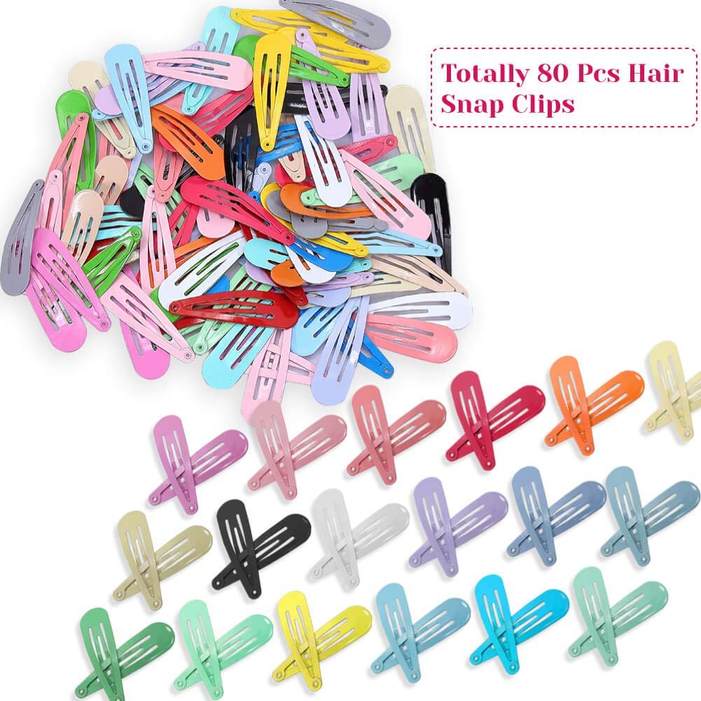 Anezus 80-Pack 2-Inch Non-Slip Snap Hair Clips for Girls, Women, Kids, Teens & Toddlers - Assorted Colors - görsel 3