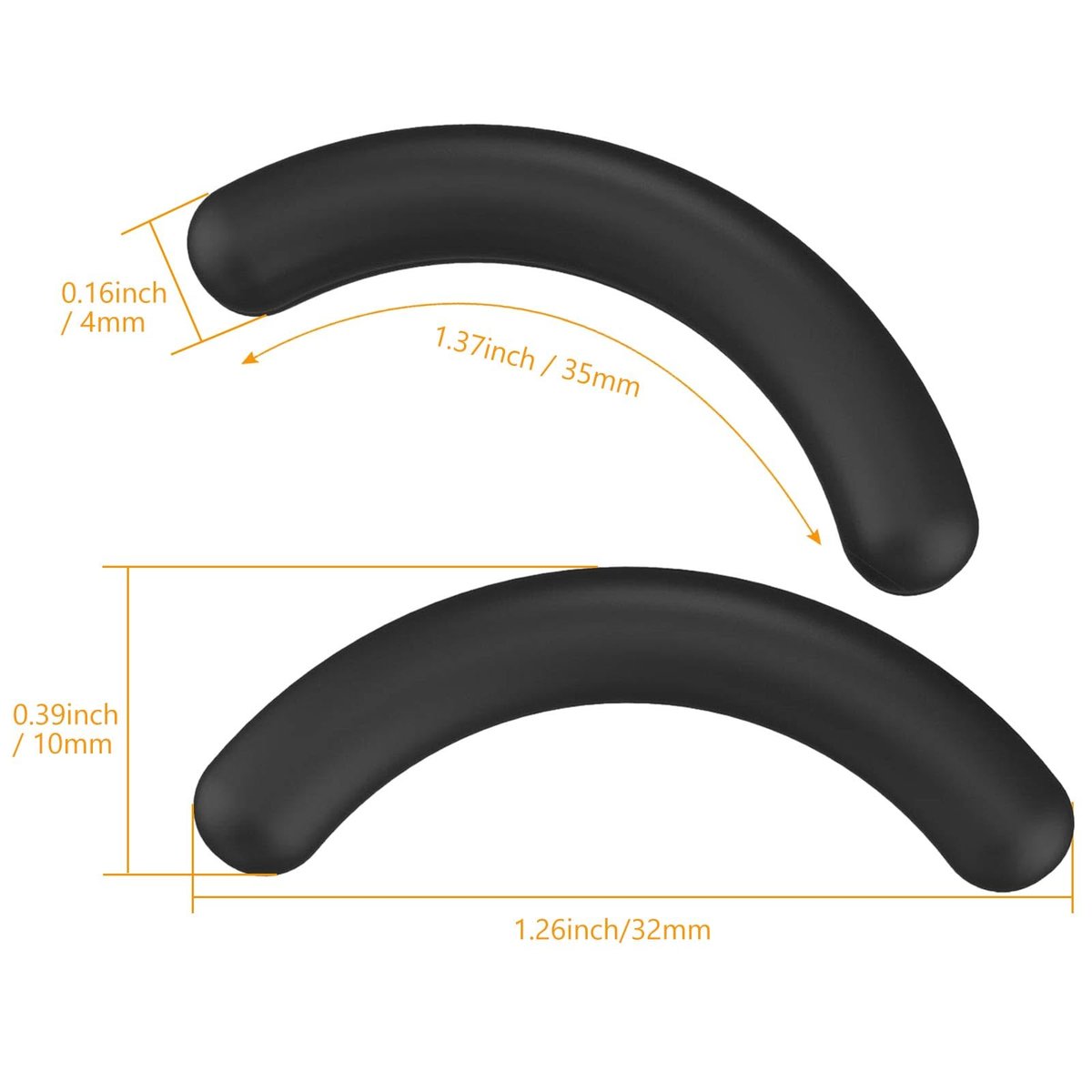 Zhehao Eyelash Curler Refill Pads - Silicone Rubber Replacement for Universal Lash Curlers (24 Count, Black) - görsel 3