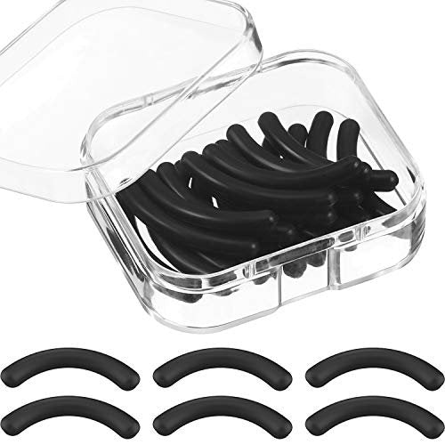Zhehao Eyelash Curler Refill Pads - Silicone Rubber Replacement for Universal Lash Curlers (24 Count, Black) - görsel 2