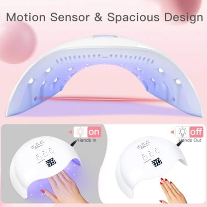 LKE 40W UV LED Nail Lamp – Professional Gel Nail Dryer with 3 Timers, White