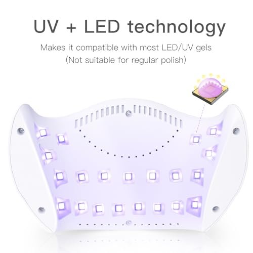 LKE 40W UV LED Nail Lamp – Professional Gel Nail Dryer with 3 Timers, White - görsel 10
