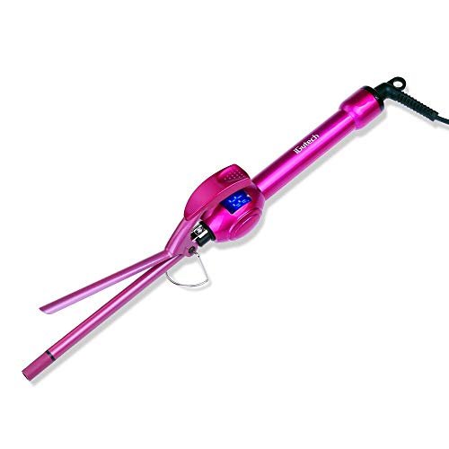iGutech 9mm Curling Iron - 3/8 Inch Small Barrel Ceramic Curler for Long & Short Hair - Rose Red Avelisse