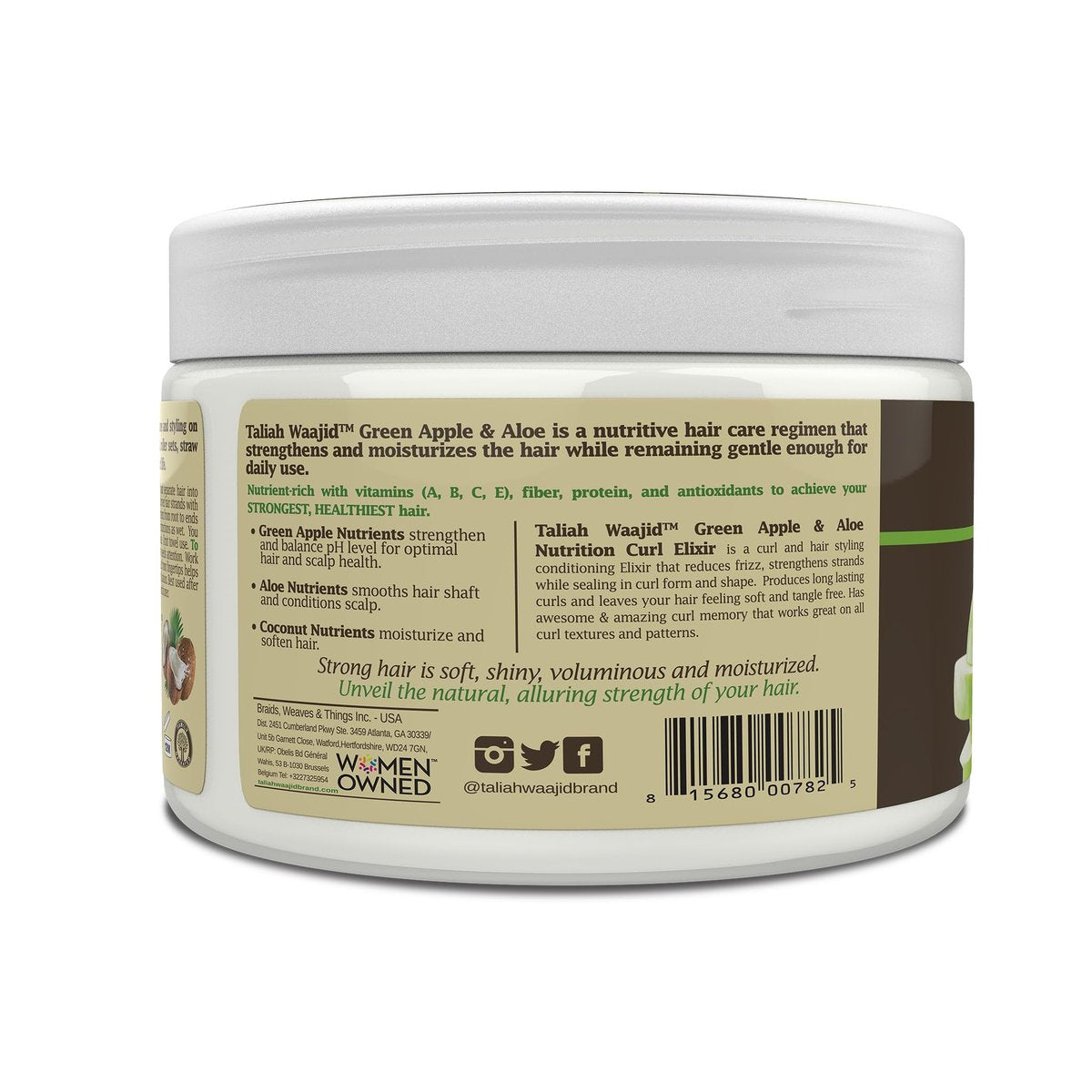 Taliah Waajid Green Apple & Aloe Nutrition Curl Elixir – 12 oz Leave-In Conditioner for Natural Curls, Moisture & Shine - görsel 8