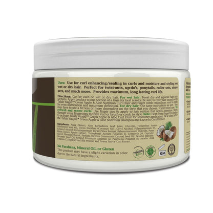 Taliah Waajid Green Apple & Aloe Nutrition Curl Elixir – 12 oz Leave-In Conditioner for Natural Curls, Moisture & Shine