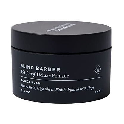Blind Barber 151 Proof Deluxe Hair Pomade for Men - Water Based Heavy Hold & High Shine, Hops & Tonka Bean, 2.5 oz Avelisse