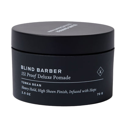 Blind Barber 151 Proof Deluxe Hair Pomade for Men - Water Based Heavy Hold & High Shine, Hops & Tonka Bean, 2.5 oz Avelisse