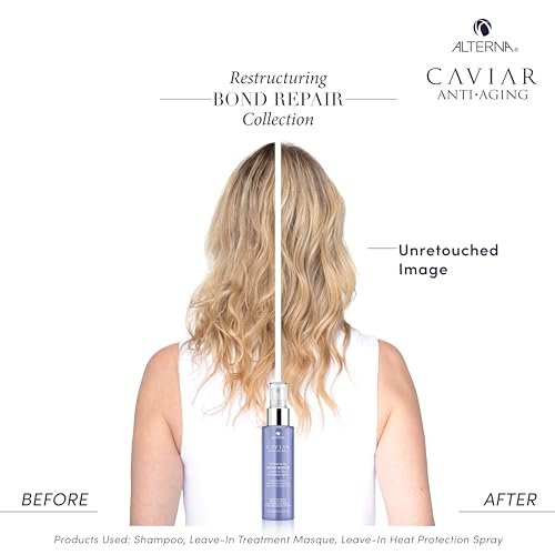 Alterna Haircare CAVIAR Anti-Aging Restructuring Bond Repair Leave-in Heat Protection Spray 4.2 Fl Oz Avelisse