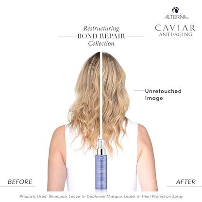 Alterna Haircare CAVIAR Anti-Aging Restructuring Bond Repair Leave-in Heat Protection Spray 4.2 Fl Oz Avelisse