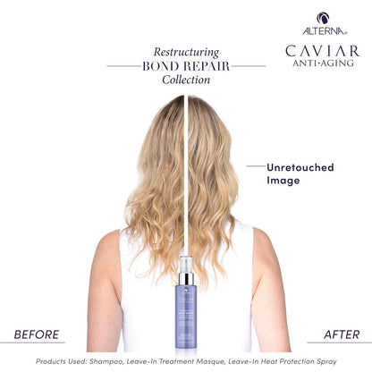 Alterna Haircare CAVIAR Anti-Aging Restructuring Bond Repair Leave-in Heat Protection Spray 4.2 Fl Oz Avelisse