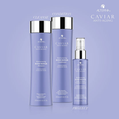 Alterna Haircare CAVIAR Anti-Aging Restructuring Bond Repair Leave-in Heat Protection Spray 4.2 Fl Oz Avelisse