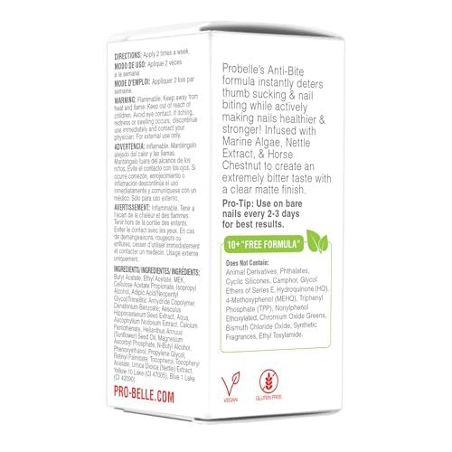 Probelle Anti-Bite Nail Biting Treatment for Kids & Adults – No Bite Nail Polish Deterrent & Thumb Guard – Bitter Taste to Quit Habit – Ages 3+ – 0.5 fl oz (15 ml) - görsel 14