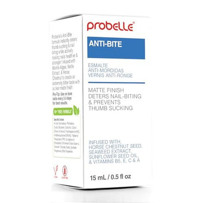 Probelle Anti-Bite Nail Biting Treatment for Kids & Adults – No Bite Nail Polish Deterrent & Thumb Guard – Bitter Taste to Quit Habit – Ages 3+ – 0.5 fl oz (15 ml)
