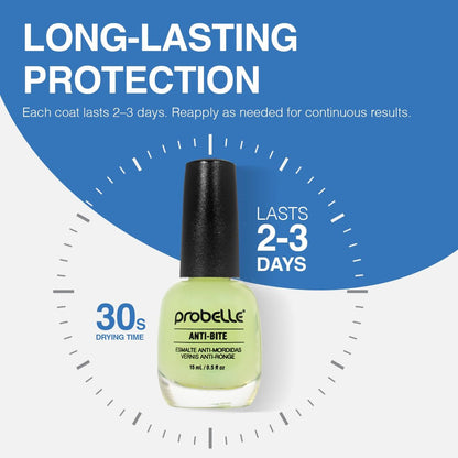 Probelle Anti-Bite Nail Biting Treatment for Kids & Adults – No Bite Nail Polish Deterrent & Thumb Guard – Bitter Taste to Quit Habit – Ages 3+ – 0.5 fl oz (15 ml)