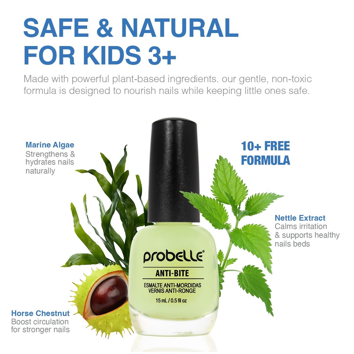 Probelle Anti-Bite Nail Biting Treatment for Kids & Adults – No Bite Nail Polish Deterrent & Thumb Guard – Bitter Taste to Quit Habit – Ages 3+ – 0.5 fl oz (15 ml) - görsel 5