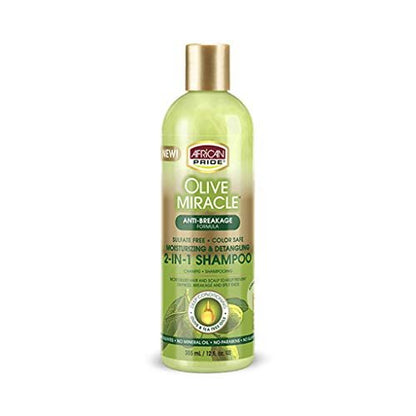 African Pride Olive Miracle 2-in-1 Shampoo and Conditioner – 12 fl oz (355 ml)