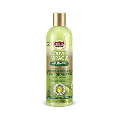 African Pride Olive Miracle 2-in-1 Shampoo and Conditioner – 12 fl oz (355 ml)