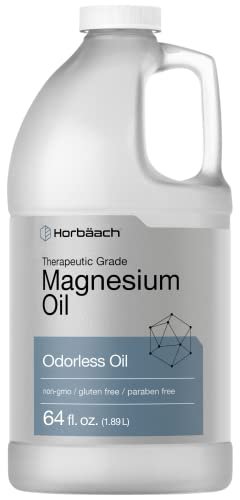 Horbäach Magnesium Oil – 64 fl. oz Therapeutic Grade, Non-GMO, Gluten Free, Paraben Free Odorless Formula Avelisse