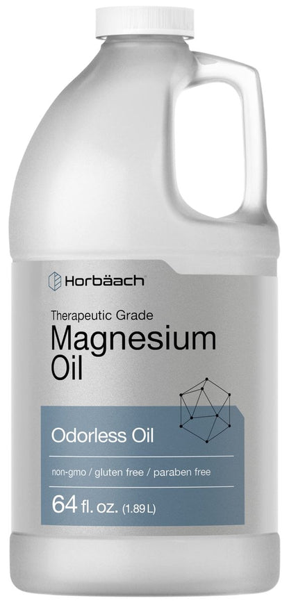 Horbäach Magnesium Oil – 64 fl. oz Therapeutic Grade, Non-GMO, Gluten Free, Paraben Free Odorless Formula Avelisse