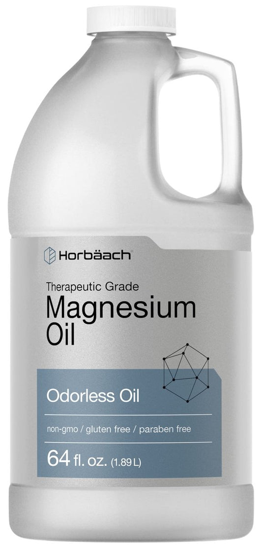 Horbäach Magnesium Oil – 64 fl. oz Therapeutic Grade, Non-GMO, Gluten Free, Paraben Free Odorless Formula Avelisse